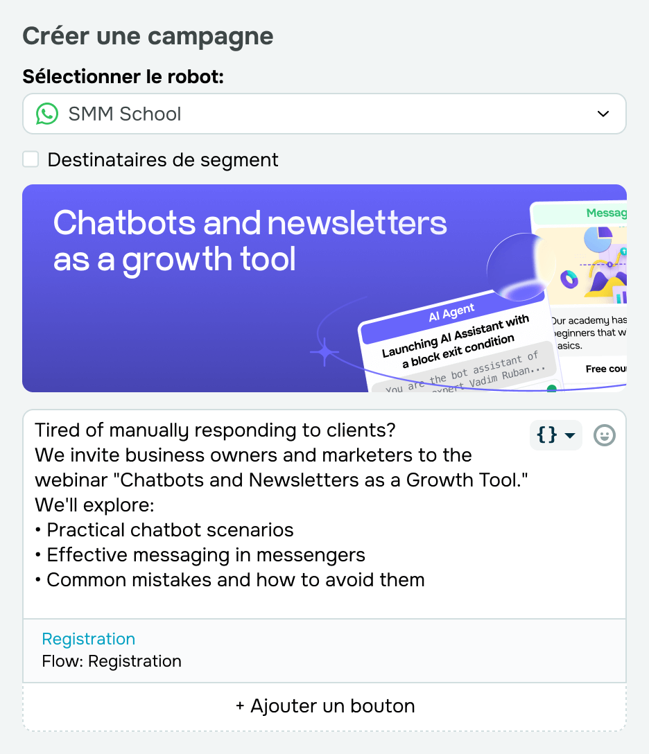 Enrichissez vos messages avec des éléments interactifs
