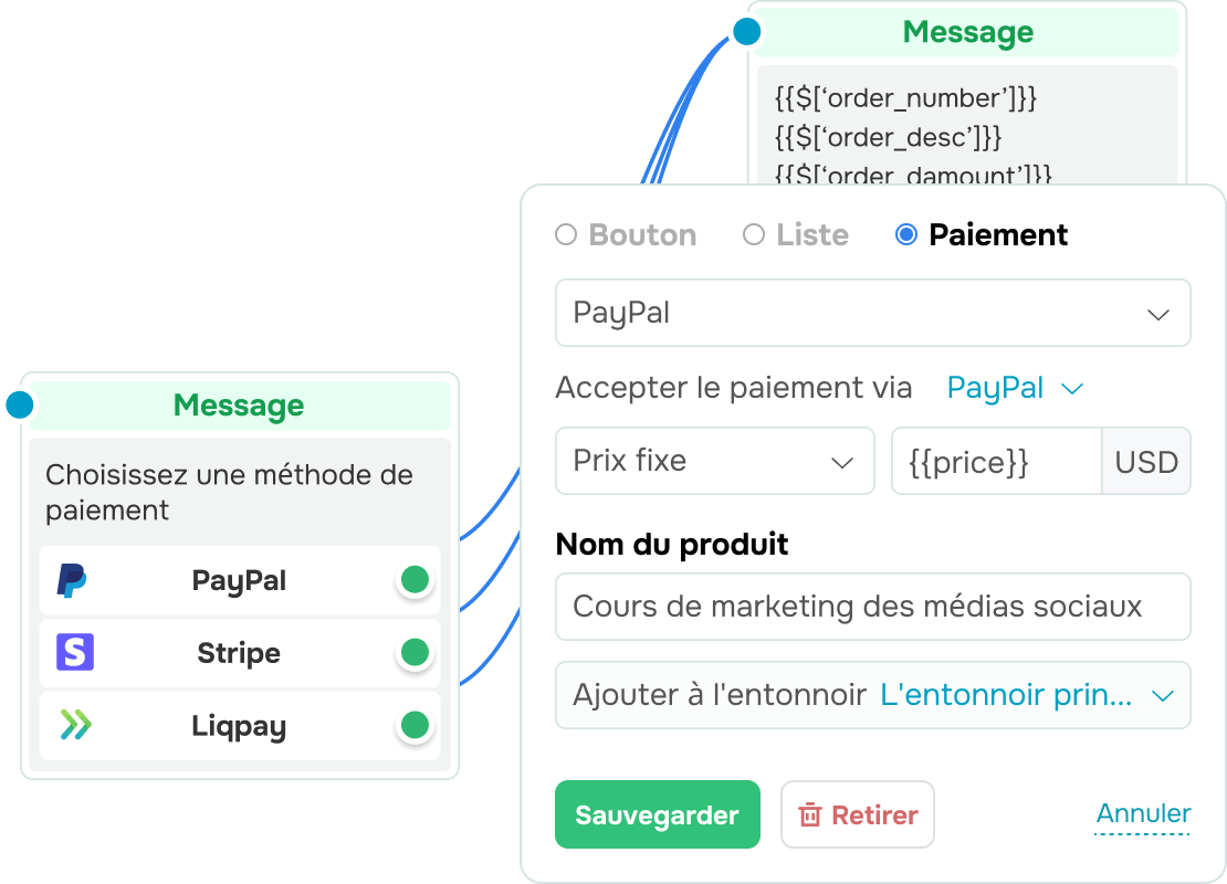 Paiements depuis le chat