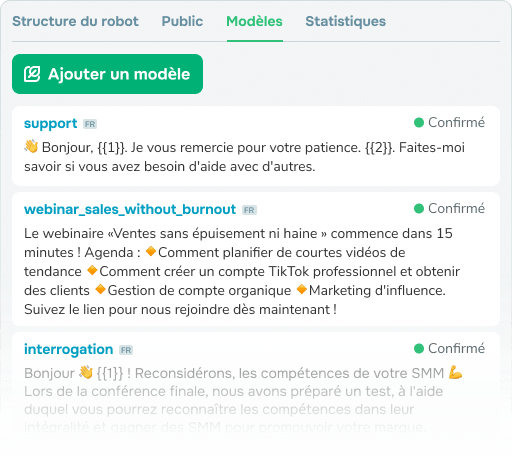 Modèles de messages