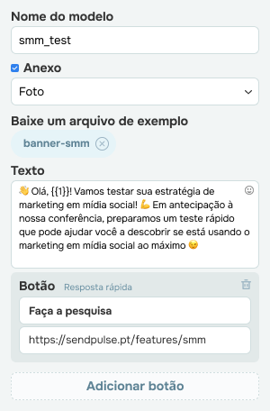 Mensagens interativas