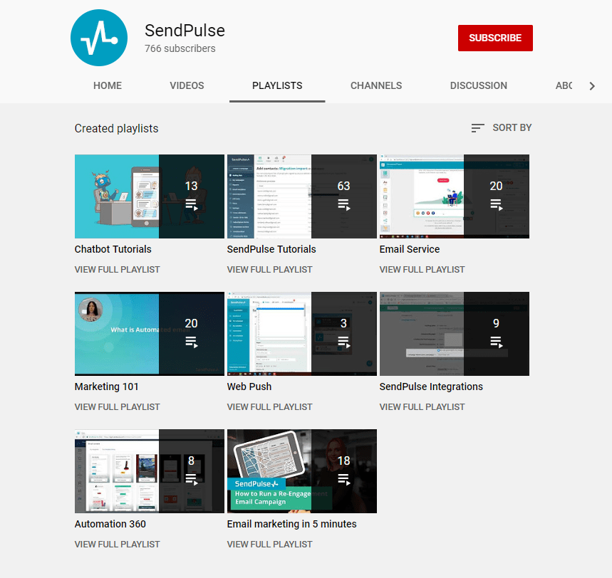 SendPulse YouTube channel
